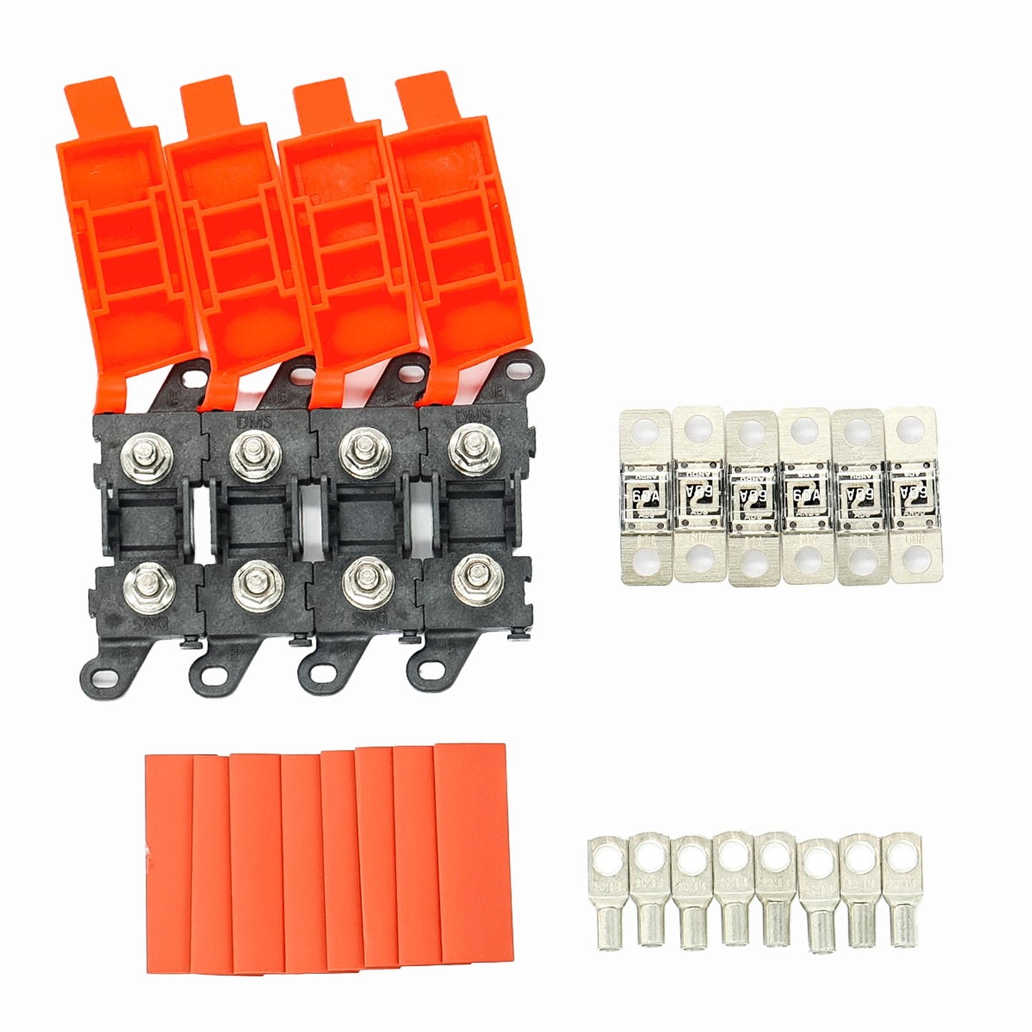 Modular Red Top VES Midi Fuse Kit 80 AMP 4 Holders 6 Fuses 8 Terminals 8 Heat Shrink