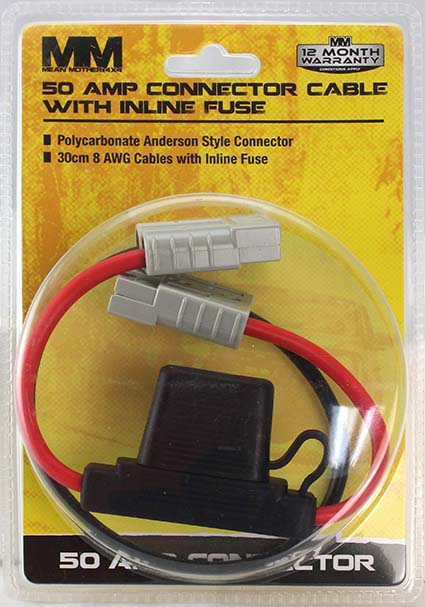Mean Mother 50A Anderson style lead with inline 80A fuse MMAPC3