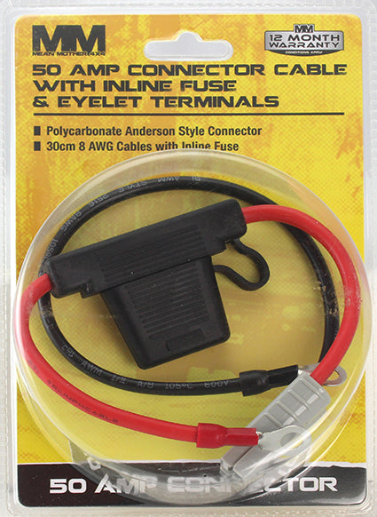 Mean Mother 50A Anderson style lead with eyelets and fuse MMAPC4
