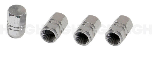 Dr Air silver alloy tyre valve caps 4 pack TG16