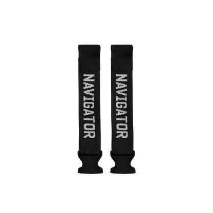 Navigator Adapter Straps pair with black webbing and metal buckles.