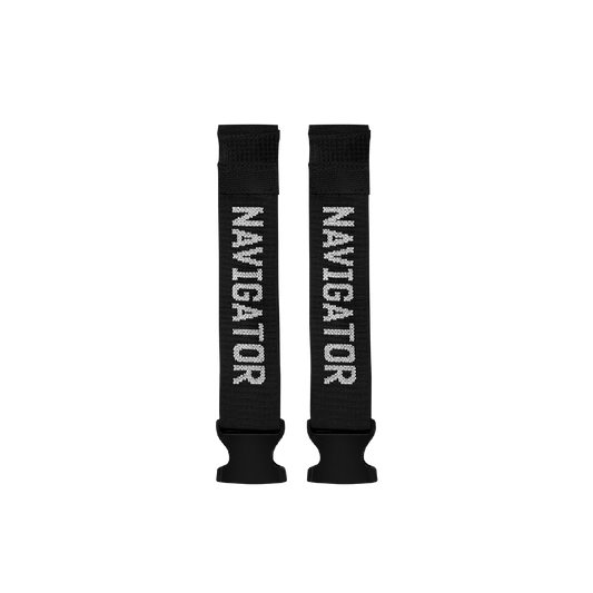 Navigator Adapter Straps pair with black webbing and metal buckles.