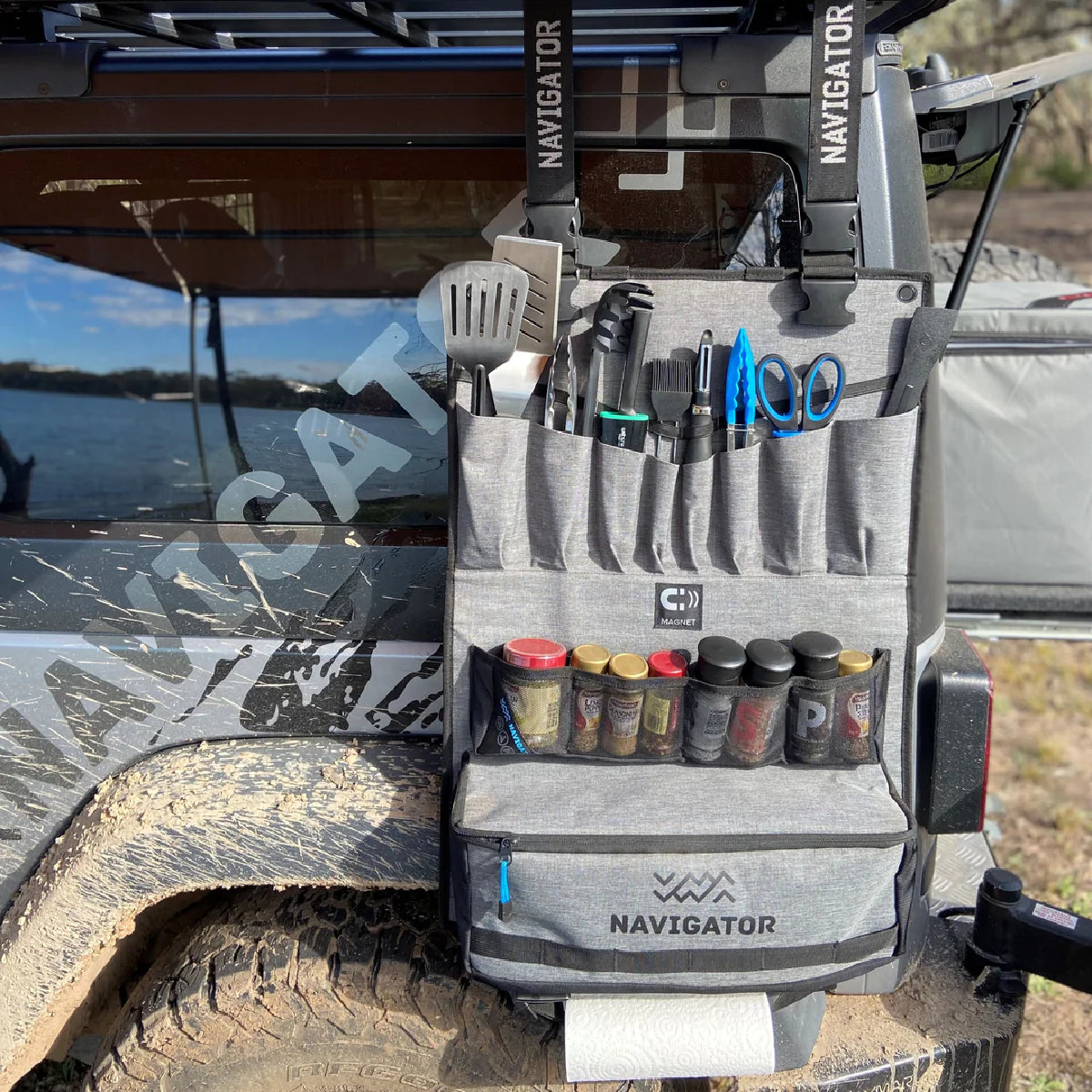 Close up of Navigator Adapter Strap showing 7mm and 5mm spline for awning tracks.