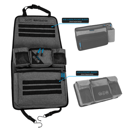 Navigator Seat Buddy with additional Pocket Buddy attached via webbing straps.