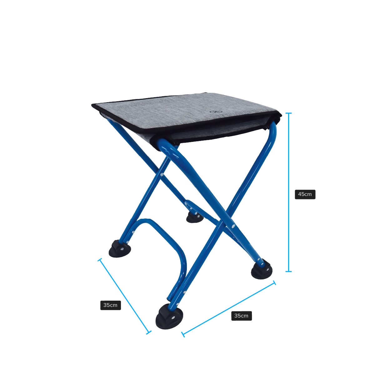 Navigator Flip Stool with side flap folded over top to create a flat side table surface.