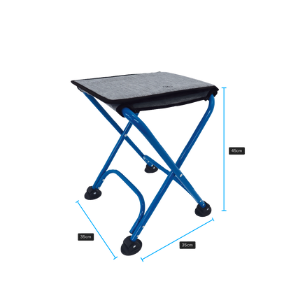 Navigator Flip Stool with side flap folded over top to create a flat side table surface.