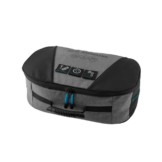 Navigator Utility Buddy grey storage bag with front rubber handle and ID badge slot.