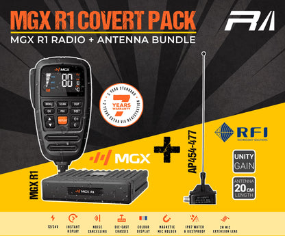 MGX R1 IP67 REMOTE MIC 12/24V UHF/LMR HYBRID CB IN-VEHICLE RADIO