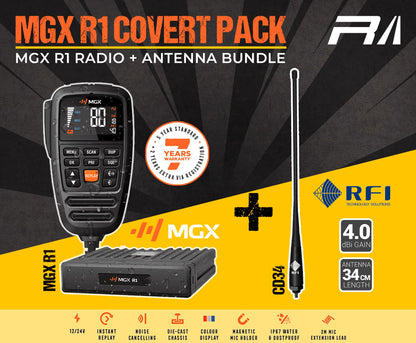 MGX R1 IP67 REMOTE MIC 12/24V UHF/LMR HYBRID CB IN-VEHICLE RADIO