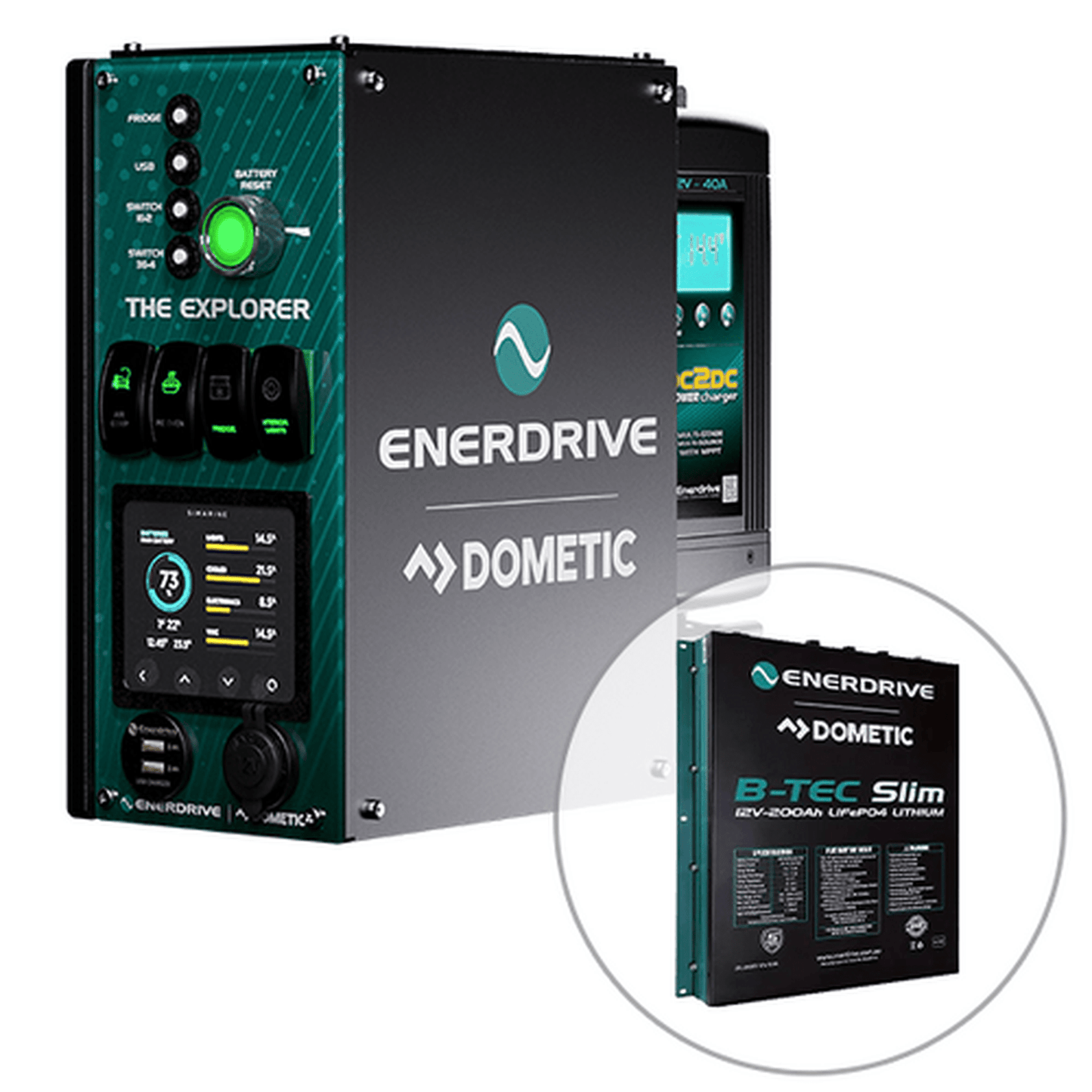 Enerdrive 4WD Canopy Explorer System with 40A DC2DC Charger, With Lithium Battery